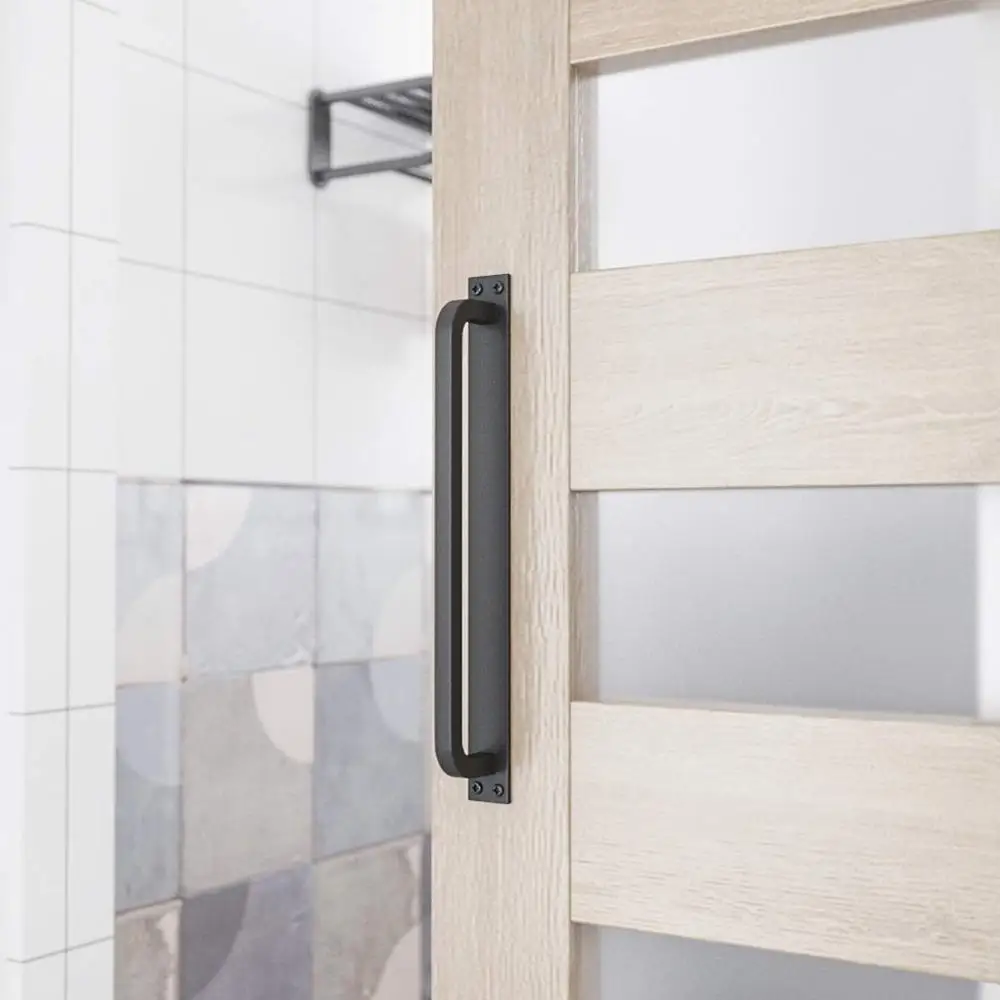 

Steel Rustic Black Barn Door Handle And Pull Wood Door Pipe Style Sliding wood barn Bed room door handle handles Door pull360