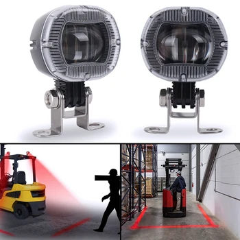 

2PCS Mini Forklift Safety Lights Zone Warehouse Pedestrian Warning Light Truck Security Indicator LED Spotlight Red