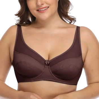 

2 Colors Woman Casual Ultra-thin Bra Full Cup Translucent Underwear Seamless Adjusted-straps Ladies Sleep Intimates Plus Size
