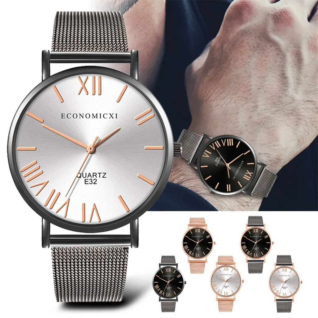 

Men's Quartz Wristwatches Casual and Business Series Mesh Belt Watch Gifts Business Mens Stainless Steel Band Wrist Watch