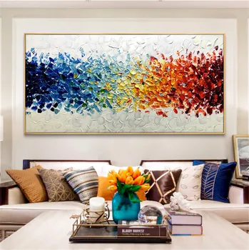

Unframed Hand Painted Knife Gold Tree Oil Painting On Canvas Large Palette 3D Paintings For Living Room Modern Abstract Wall Art