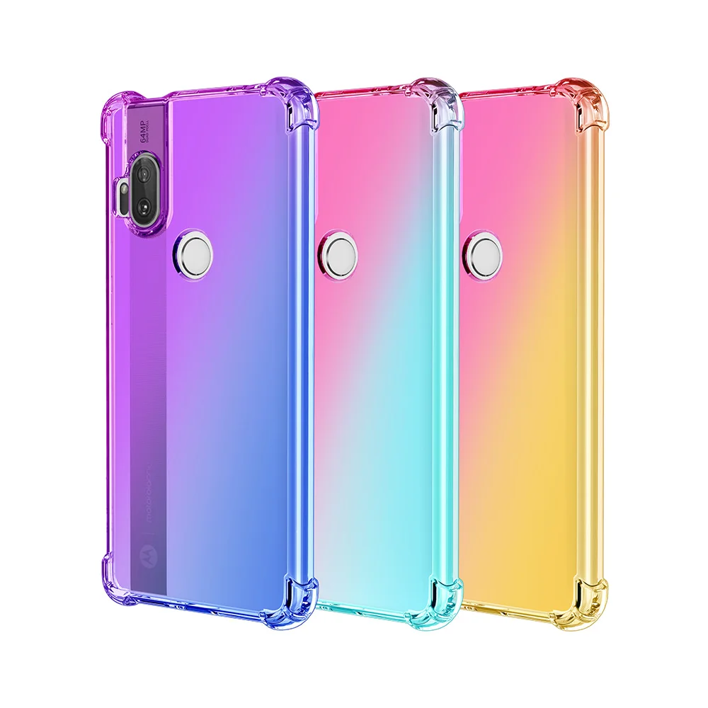 Прозрачный чехол с градиентом для Motorola Moto One Hyper MACRO G8 Power lite play plus E6 Play Plus Задняя