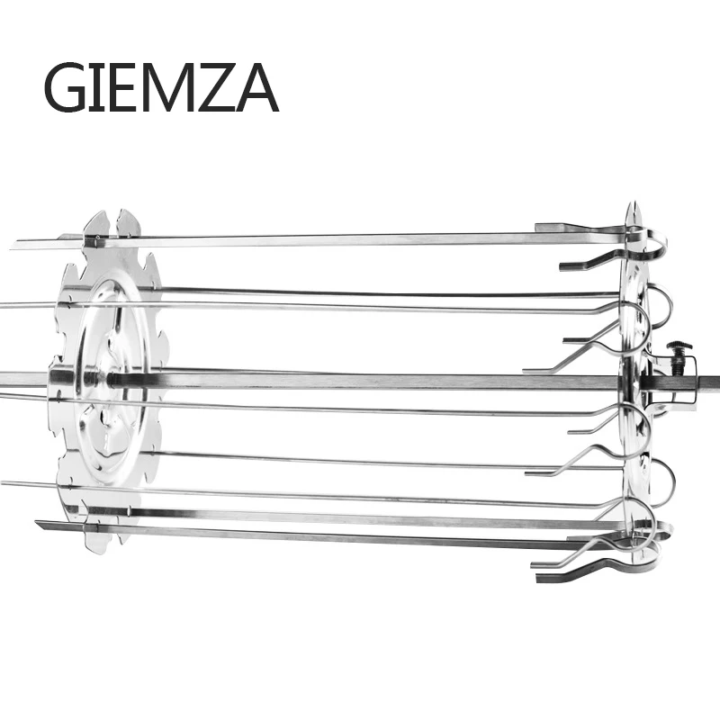 GIEMZA Rotating Grill Skewers Grilled Net Kitchen BBQ Air Fryer Grilling Cage Electric Oven Accessories Stainless Steel Prod