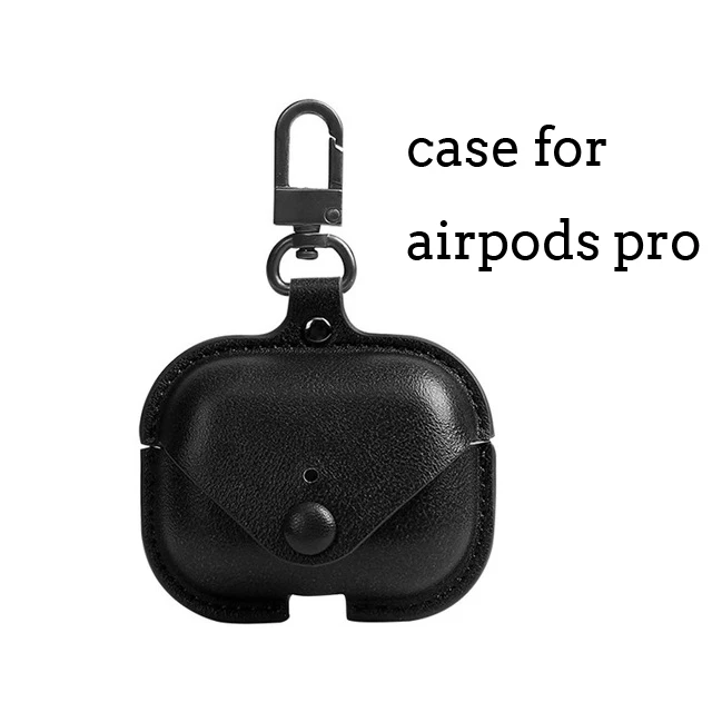 Black for pro Роскошный мягкий чехол для Apple Airpods, аксессуары, роскошный кожаный чехол для AirPods 2 pro, наушники 3, черный чехол с брелоком - Цвет: Black for pro