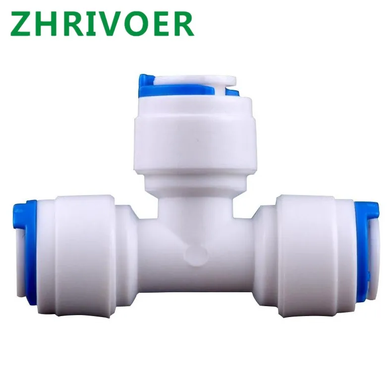 

OD Hose Equal Connection Tee RO Water Plastic Pipe Coupling Connector T Type Reverse Osmosis Aquarium Quick Fitting 1/4" 3/8"