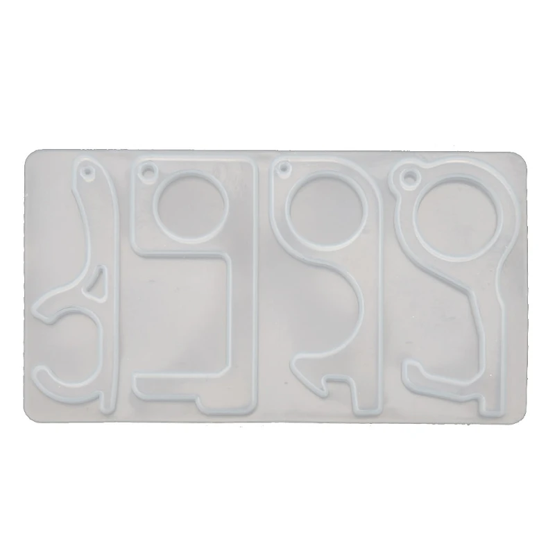 

Zero Touch Keychain Resin Casting Mold Open Door Helper Contactless Assistant Safety Keychain Mold Jewelry Making Tools