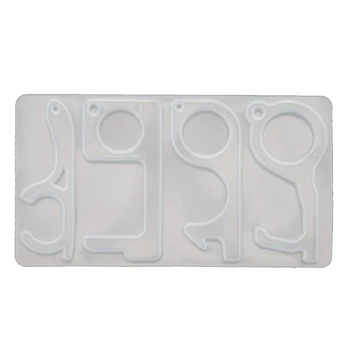 

Zero Touch Keychain Resin Casting Mold Open Door Helper Contactless Assistant Safety Keychain Mold Jewelry Making Tools