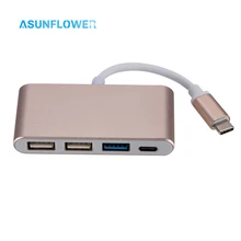Asunflower type C конвертер USB C концентратор для MacBook Air 13 адаптер USB C к USB 3,0 2,0 PD Зарядка 4 порта USB C концентратор type C разветвитель