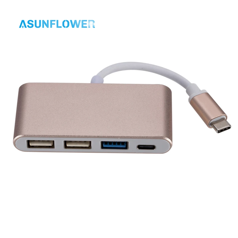 

Asunflower Type C Converter USB C HUB For MacBook Air 13 Adapter USB C To USB 3.0 2.0 PD Charge 4 Port USB C HUB Type C Splitter