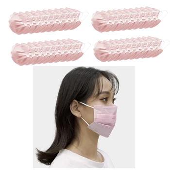 

40 Pcs 3 Ply Disposable Face Mask Anti Dust Haze Fog Smog Protection