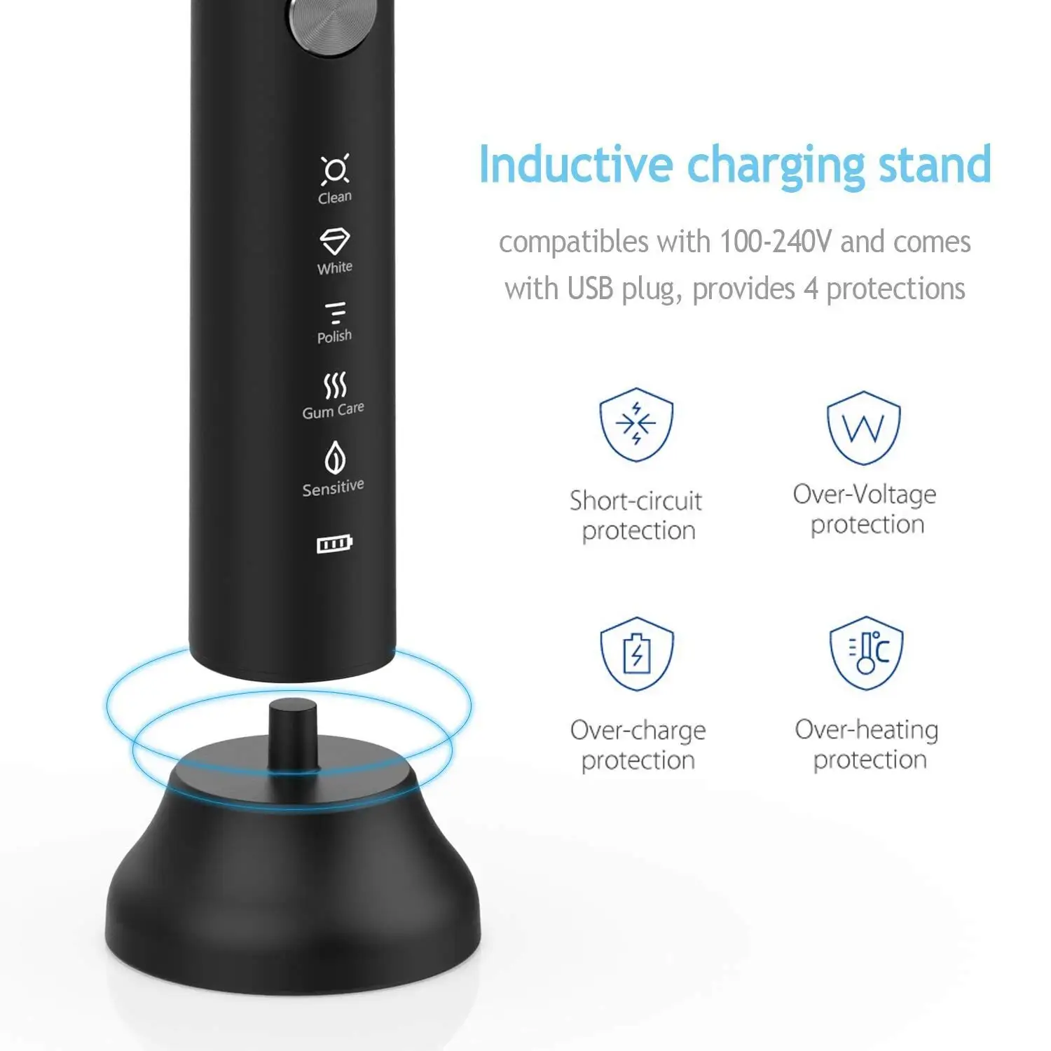 Lachen Sonic Electric Toothbrush T7B 48000time/min Ultrasonic Washable Electronic Whitening Waterproof Teeth Brush 5 modes Lachen Sonic Electric Toothbrush T7B 48000time/min Ultrasonic Washable Electronic Whitening Waterproof Teeth Brush 5 modes