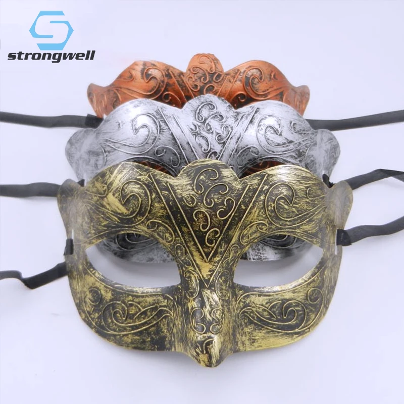 

Strongwell Greek Roman Fighter Fox Gold Half Face Mask Halloween Mask Christmas Venetian Masks Princess Party Supplies Mask