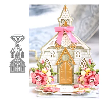 

JC Church Chapel Frame Architecture Metal Cutting Dies DIY for Scrapbooking Dies Cut Handmade Stencil Craft Mould Model Decor