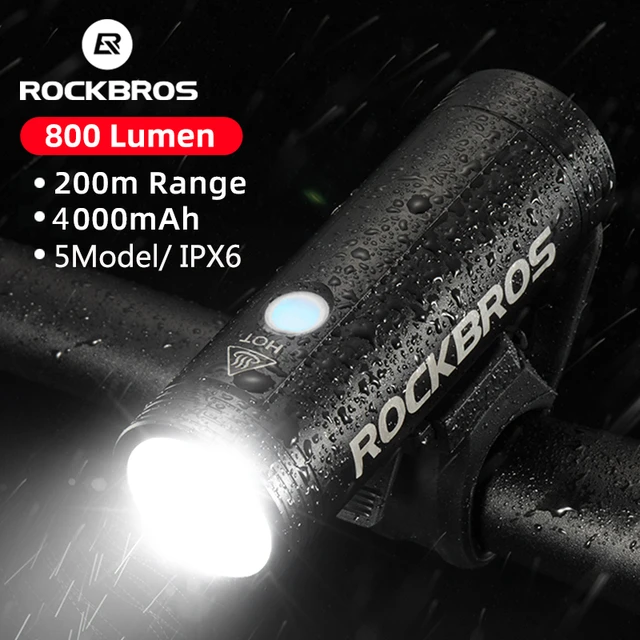 Linterna frontal LED para bicicleta ROCKBROS 200/400/800/1000 lumen