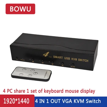 

kvm switch 4 Port usb vga switch Adapter Printer Connect Keyboard Mouse 4 Computer Use 1 Monitor with 4 kvm cables