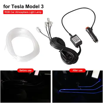 

Modification LED Strip Light RGB Car Interior Atmosphere Multi Color LED Light for Tesla model 3 Light Strip Car Accessories