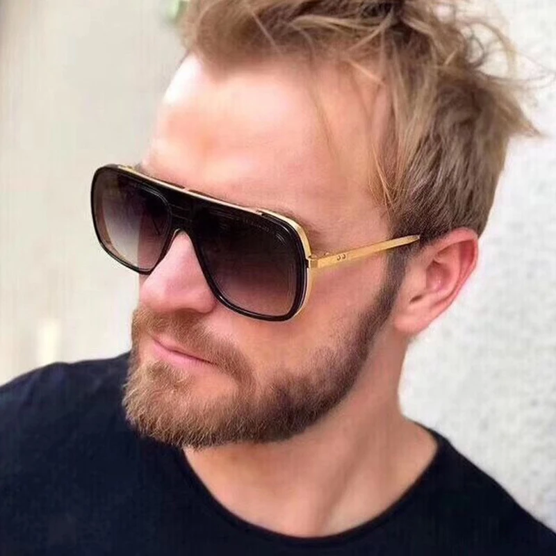 

QPeClou Vintage Big Frame Square Sunglasses Women 2019 New Fashion Gradient Gray Sun Glasses Men Oculos De Sol Female Shades