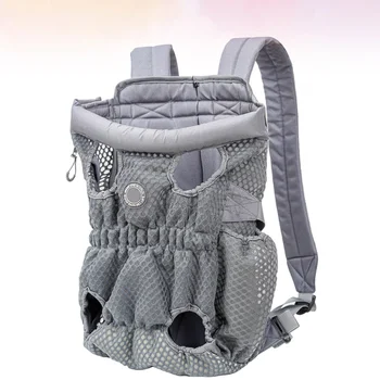 

Pet Carrier Backpack Pet Frontpack Cat Dog Carrier Backpack Travel Bag for Traveling (Grey, Size M)