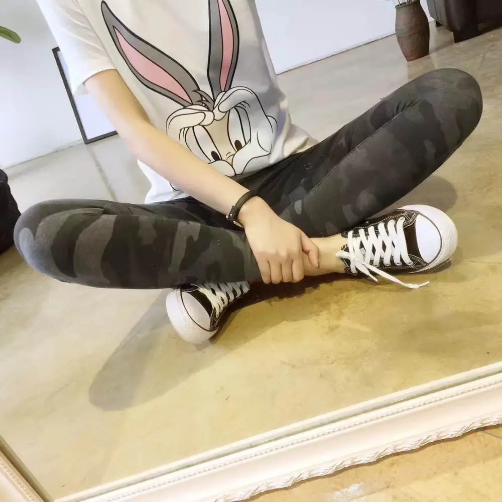 

New Women Cotton High Elastic Leggings Ladies leggings Camouflage Pants Sports Leggings Women's Pants Y0121