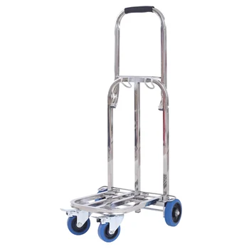 

Stainless Steel Folding Luggage Cart Portable Climbing Building Trolley Car Trolley Trailer Trolley Shopping Cart Heavy King