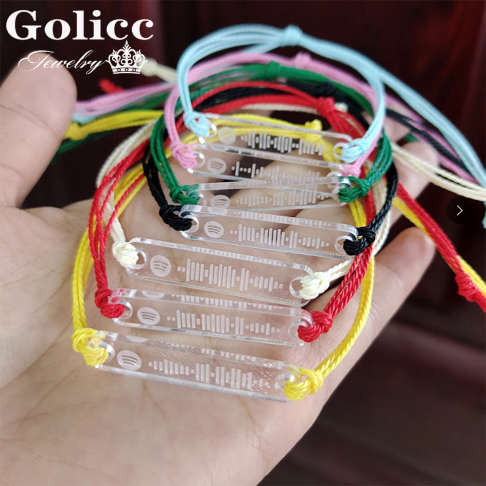 

Golicc Custom Music Spotify Code Bracelet For Women Men Hand-Made Rope Bracelet Personalized Song Code Jewelry
