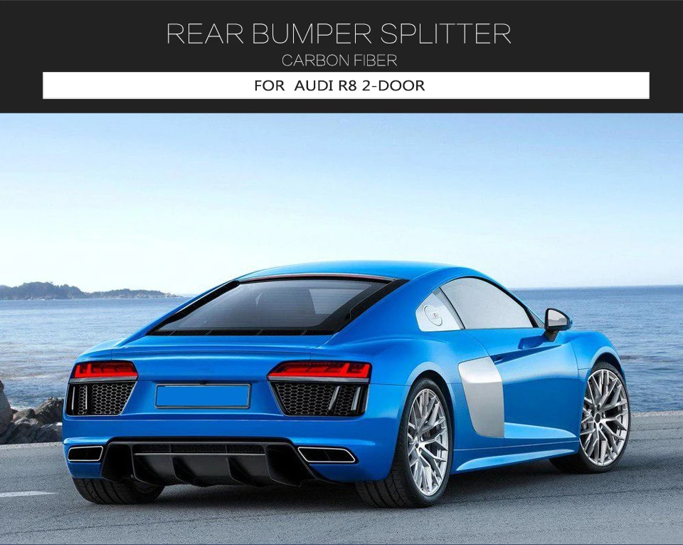 Углеродное волокно задний бампер сплиттер для Audi R8 автомобиля Стикеры задний бампер светоделители в виде пластин средства ухода за кожей спойлер Canards чехол