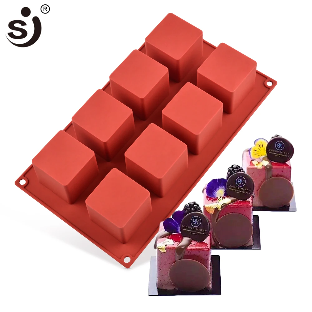 SJ 3d Rubik's Cube Mouse Silicone Cake Mold Chocolate Decoration Baking Tools Silicone Molds Tray Shape Silicon Bakeware