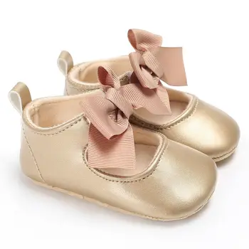 

Fashion Toddler Baby Shoes Princess Children Kids Girl Solid Bow Dress Shoes Flats Wedding Party