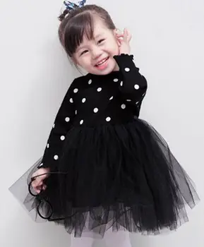 

Princess Long sleeve Baby Girl Dress Newborn Infant Baby Girl Clothes Bow Dot Tutu Ball Gown Party Dresses Baby Kid Girl clothes