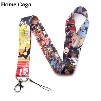

20pcs/lot Homegaga vintage keychain id lanyard webbing ribbon neck strap fabric para badge phone holder D1567