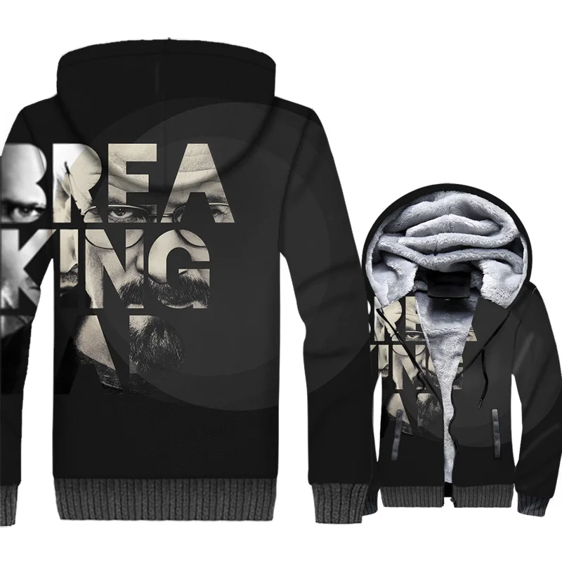 Толстовки с 3D принтом "Breaking Bad Danger", толстовка с капюшоном, зимние утепленные толстовки с капюшоном для мужчин, высокое качество, флисовая куртка на молнии в стиле хип-хоп - Цвет: 3