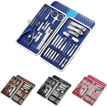 

21/18Pcs Stainless Nail Clipper Cuticle Nipper Manicure Pedicure Tool with Case
