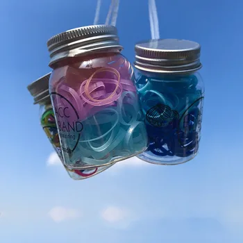 

Fashion Canned High Quality Disposable Gradient Color Rubber Band Rope Small Fresh Tie Hair Band Rubber Band Hair Accessories