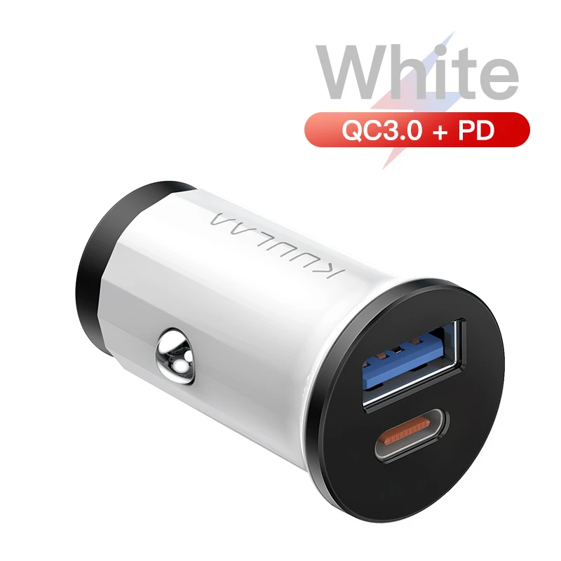 QC PD White KUULAA Quick Charge 4,0 48 Вт QC PD 3,0 Автомобильное зарядное устройство для samsung S10 9 Быстрая автомобильная зарядка для Xiaomi iPhone usb ЗУ для мобильного телефона - Тип штекера: QC PD White