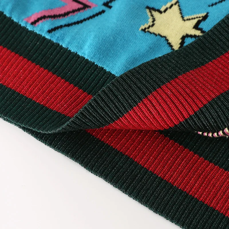 19 Ранняя осень атмосферное качество круглый вырез пуловер вязаный жакет узор глаз свободный женский свитер