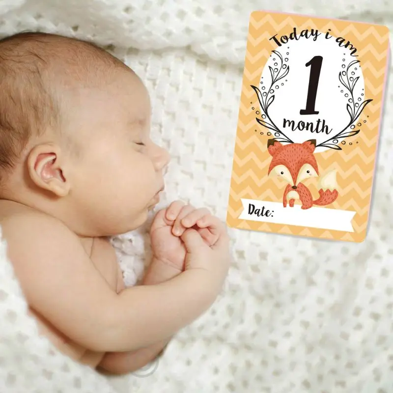  12 Sheet Milestone Photo Sharing Cards Gift Set Baby Age Cards - Baby Milestone Cards Baby Photo Ca