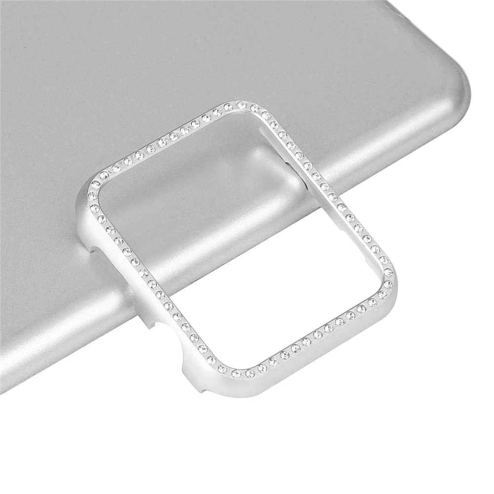thumbnail image 1 of Estuche de diamantes para Apple Watch Series 9 8 7 41 mm 45 mm, cubierta de parachoques de metal para iWatch 9 8 6 SE 40 mm 44 mm, marco ultrafino protector, 1 of 5