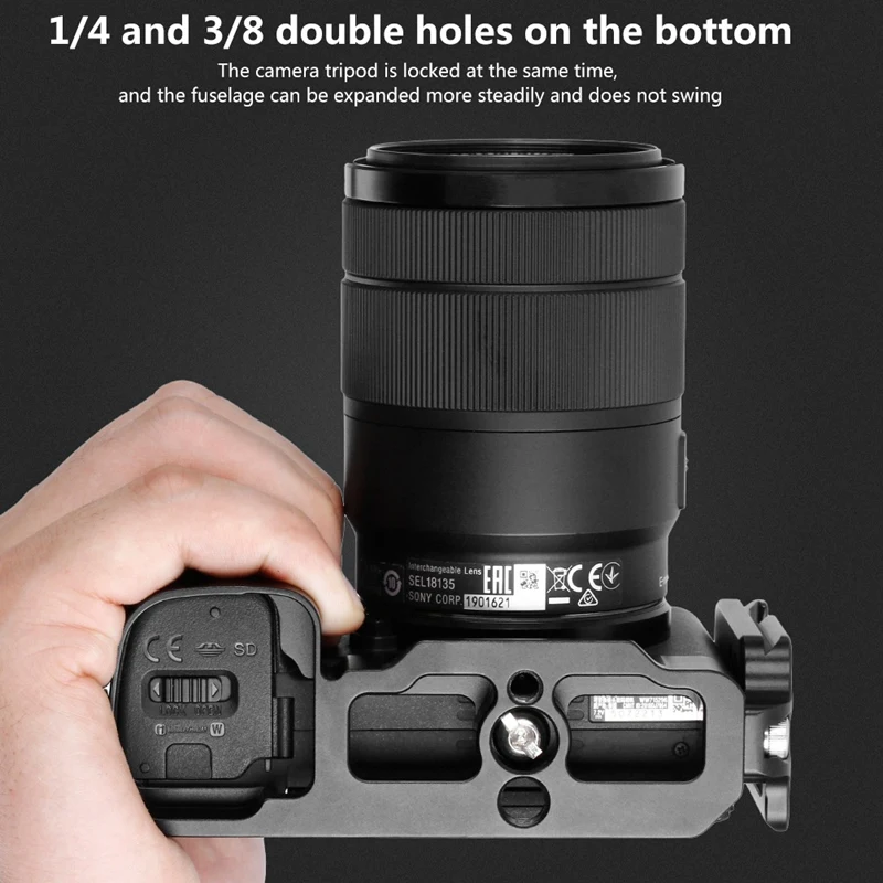 UURIG R006 для SONY A6400 Vlog Quick Release L Plate вертикальный кронштейн для камеры держатель рукоятка с холодным башмаком для микрофона
