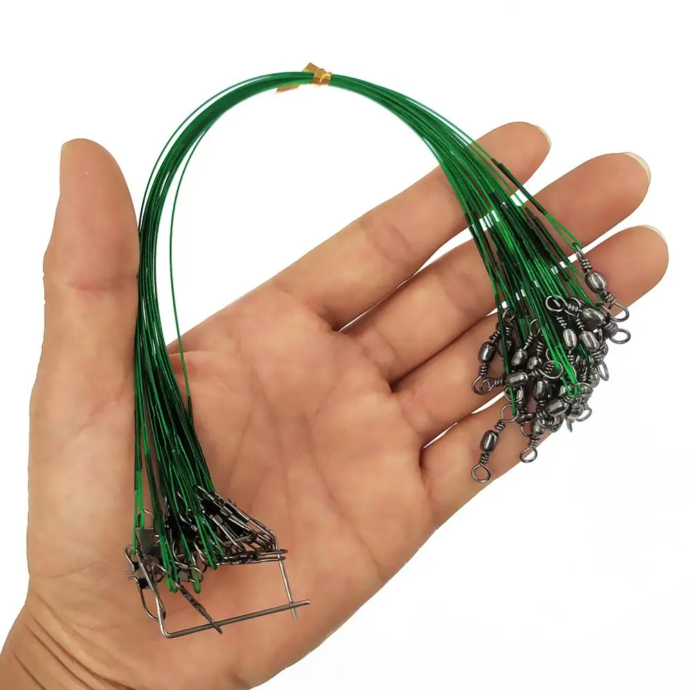 72-pieces Steel Fishing Line Leader Wire 15cm/20cm/25cm Anti-bite Fishing Leashs Lure Trace Carp Fishing Wire Leadcore Leash