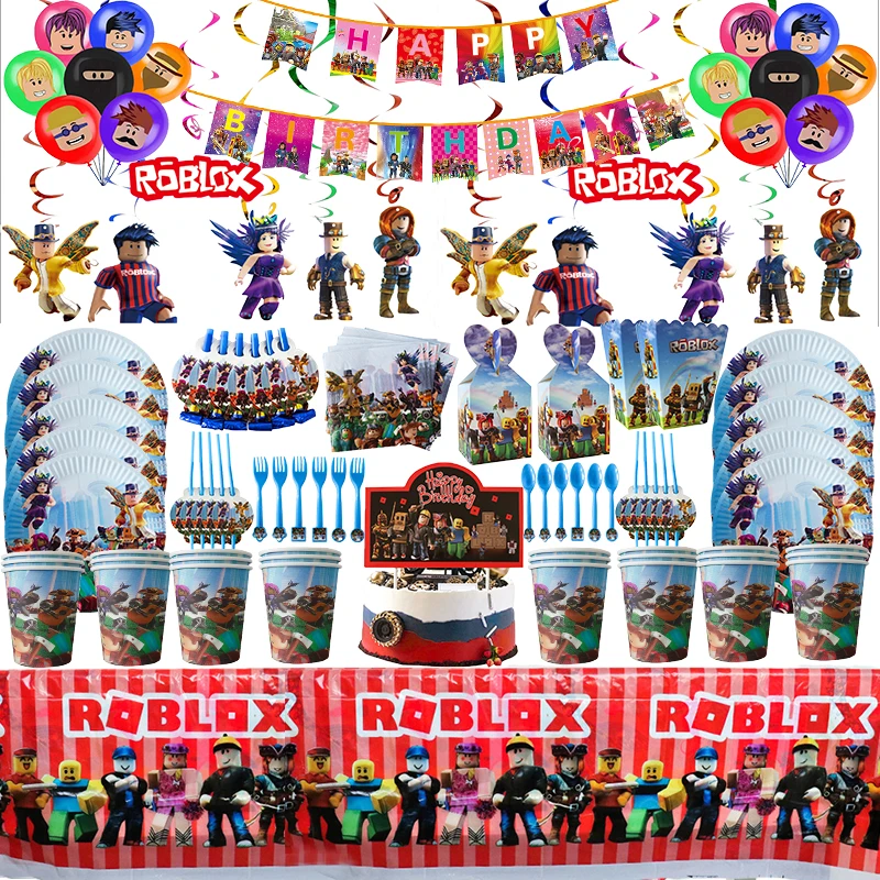 Robloxs украшения для дня рождения Disney воздушные шары одноразовая посуда вечеринки
