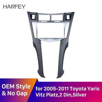 

Harfey 2Din Car Radio Frame Fascia for Toyota Yaris Vitz Platz 2005 2006 2007 2008 2009 2010 2011 Cover Trim Kit 178*100mm Panel