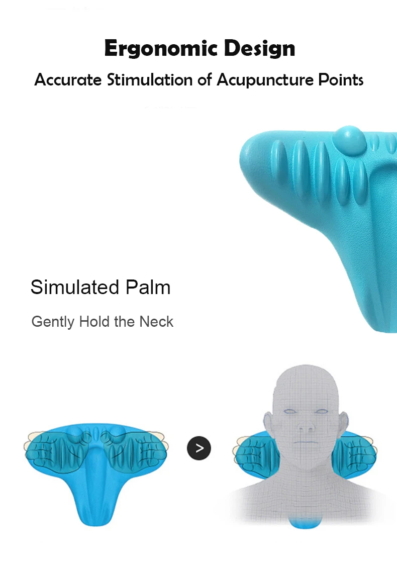 PurenLatex New Design Neck Retractor Pillow Memory Foam Orthopedic Pillow Gravity Stretch Cervical Vertebra Massage Spots Pillow-xq (4)