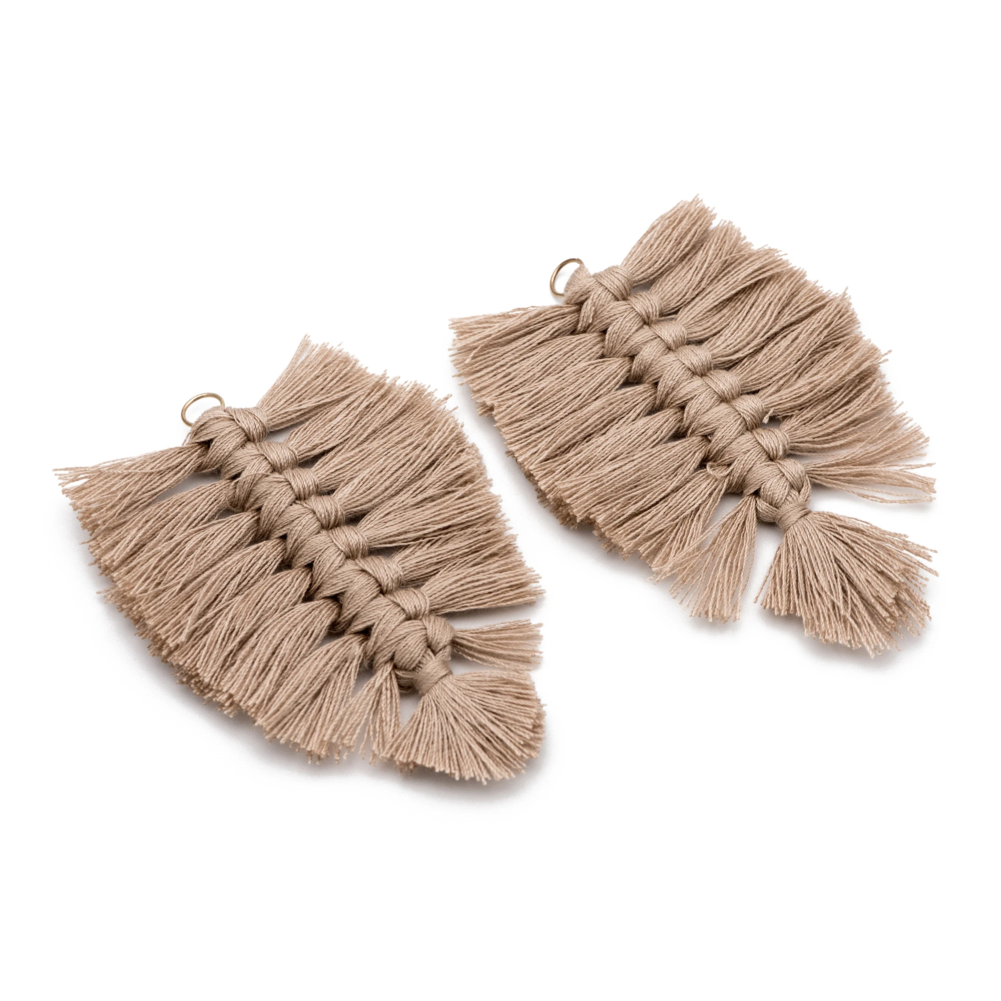 4pcs Tiered Cotton Tassels 100mm 10 Layers Large Tassel Charms khaki Pendants For Jewelry DIY Findings (FB-049-2) | Украшения и