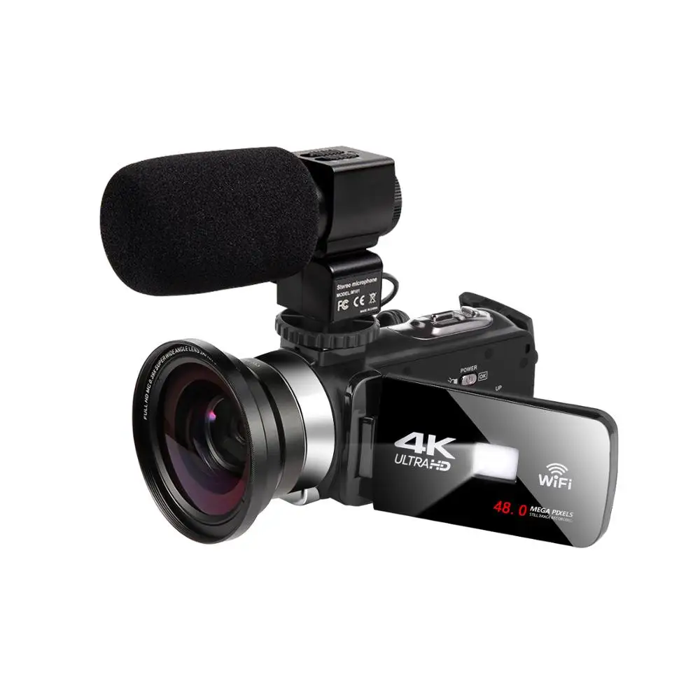 Видеокамера KOMERY 4K 48 МП Vlogging для Youbute Handycam Wi Fi ночная съемка сенсорная видеокамера