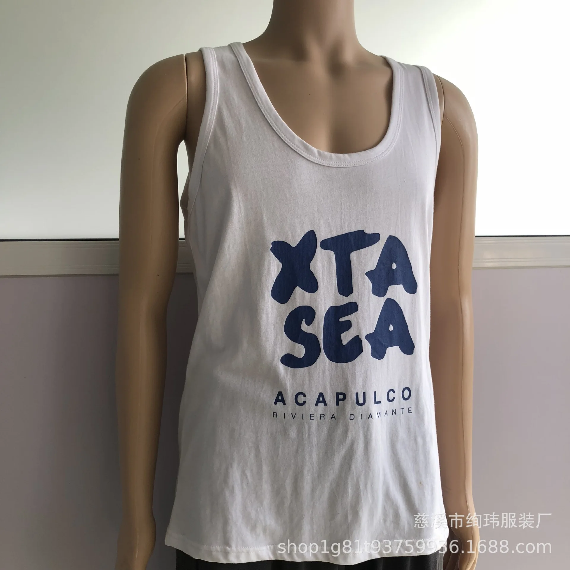 

Export Loose And Plus-sized Pure Cotton Vest Men's I-shaped White Vest Printed Advertisement Logo Processing
