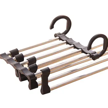 

Multifunctional Five-in-one Stainless Steel Pants Rack New Pants Rack Folding Hangers Pants Hanging Two Layers