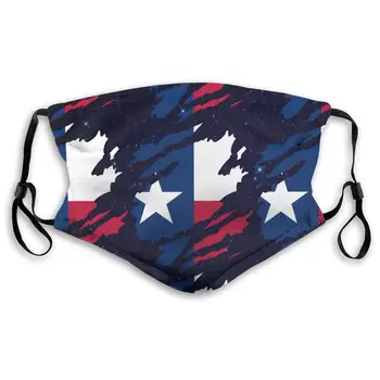 

Texas Flag Anti Dust Half Face Mouth Mask with PM2.5 Filters 5 Layers of Protection for Men Women Black