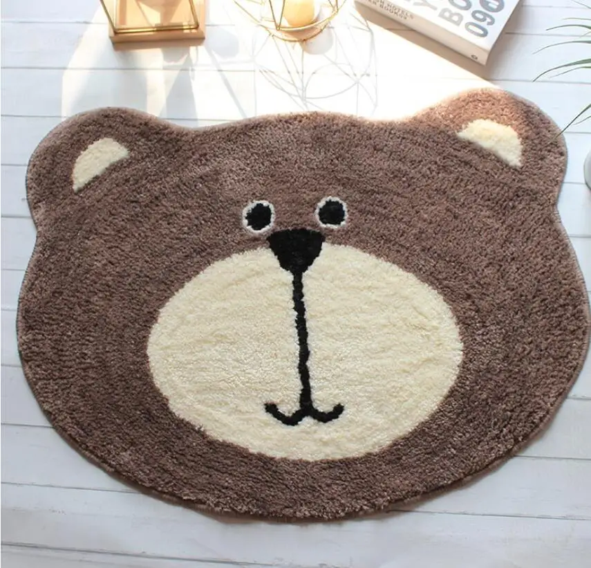 Modern Nordic Cotton Fiber Bath Mat Super Absorbent Bathroom Carpet Cute Lovely Bear Soft Carpet The Bedroom Mat Hall Carpet Pad 2