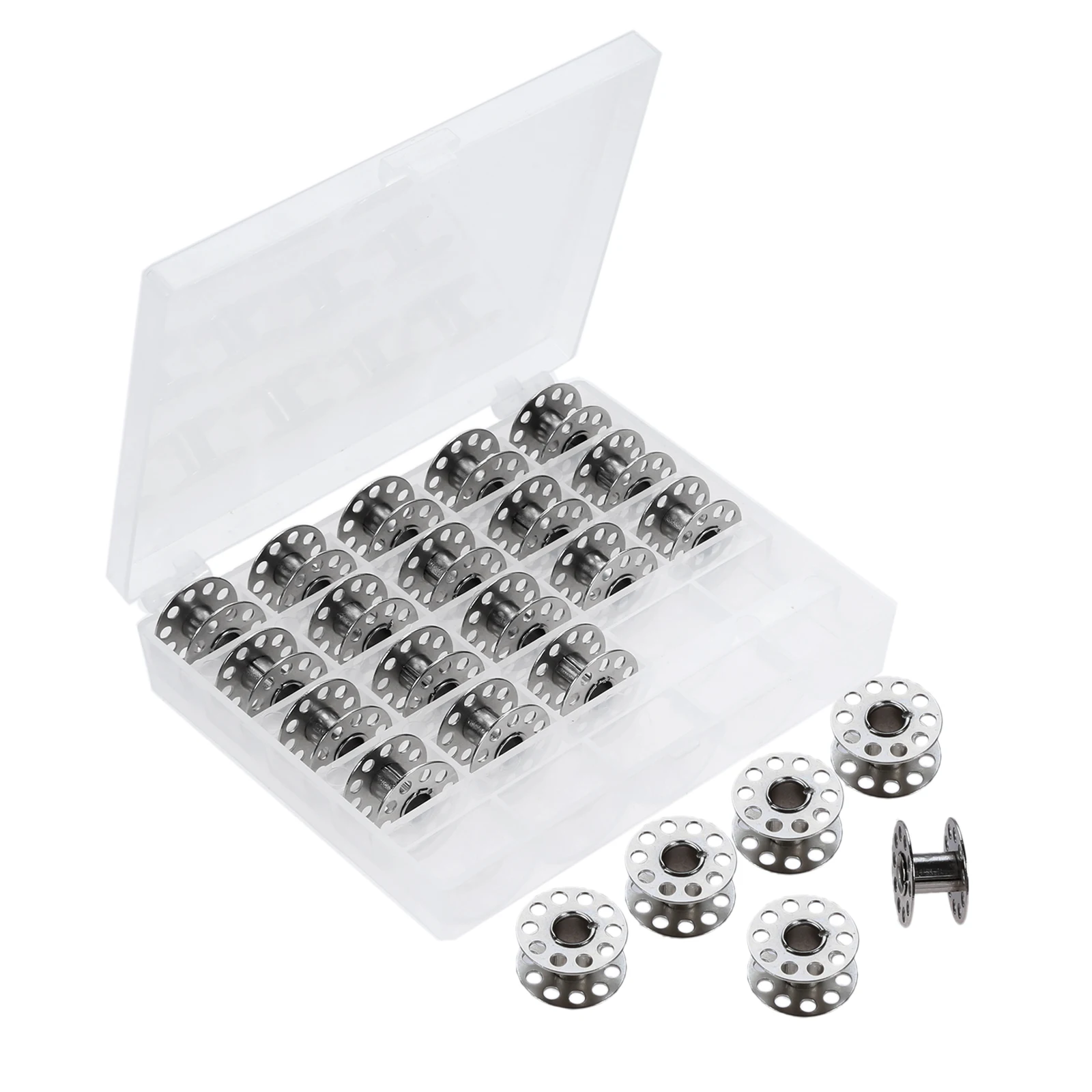25Pcs Sewing Machine Bobbins Spools Metal Bobbin for Brother, Babylock