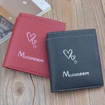 

Women Thin Wallets Love Heat Print Hasp Wallet Leather Purse Female Short Wallets ID Card Holder Lady Small Maneybags